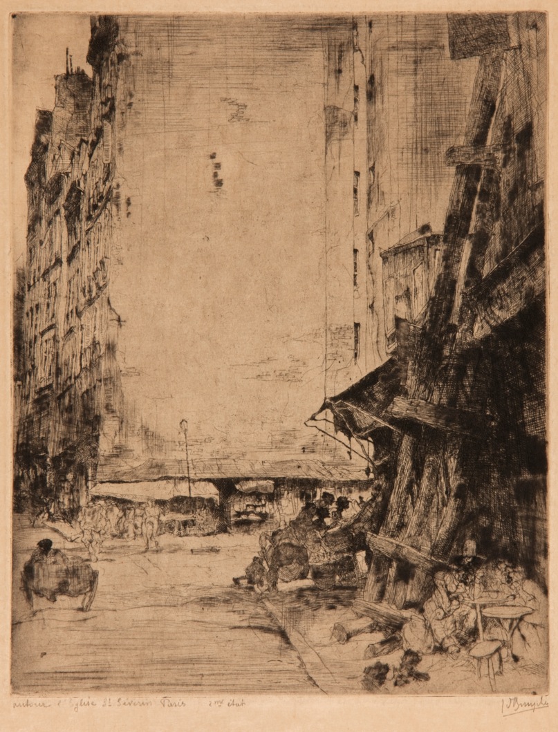 J.D.B. 166A  AUTOUR DE L'EGLISE SAINT SEVERIN - PARIS
Uitzonderlijke staat.
2de staat
