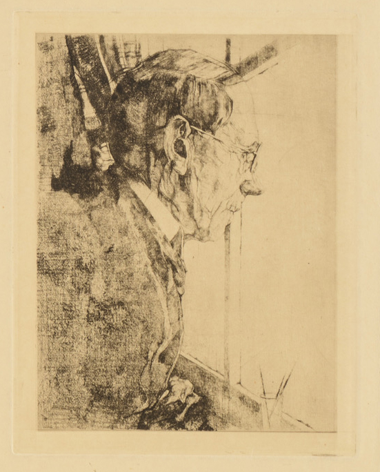 J.D.B. 320 PORTRAIT DE L'ARTISTE AU PINCEAUX / L'AQUAFORTISTE, 1933
H. 178 - B. 140
L.R.N.M.
