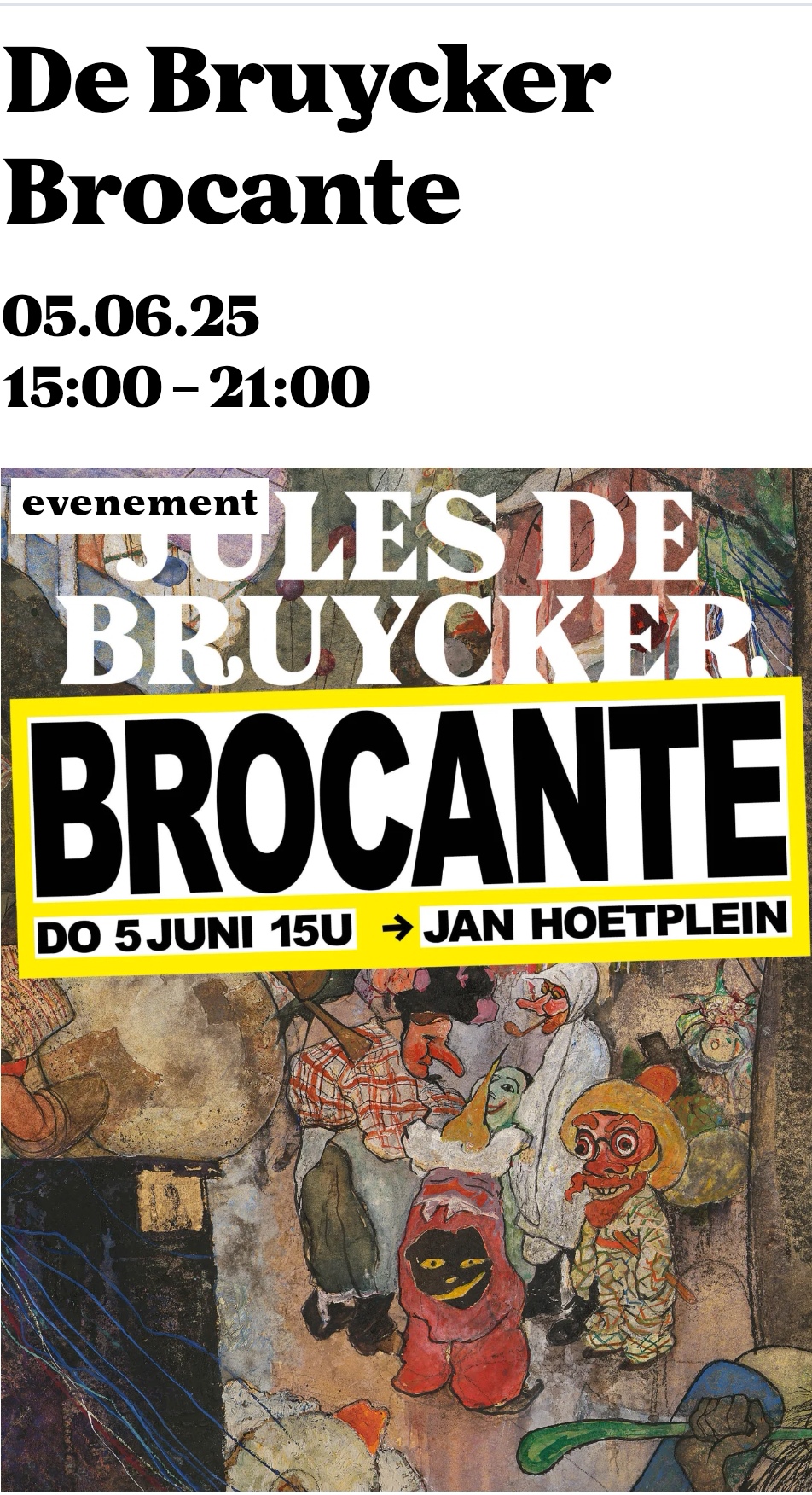 D340 affiche Brocante MSK Gent 2025
