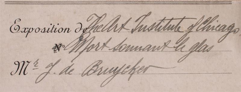 J.D.B.600 LABEL OP DE RUGKANT VAN HET WERK VOOR EEN EXPOSITIE IN THE ART INSTITUTE-CHICAGO/U.S.A. - TENTOONSTELLING 1930
