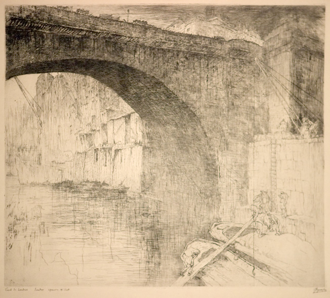 J.D.B. 091  LONDON BRIDGE // CONTRE-EPREUVE 1917
Uitzonderlijke staat
H 438-B 498
L.R.N.M.
Dit is de afbeelding die in Le Roy staat. Le Roy vermeld 'La plaque a été détruite'. De plaat bestaat nog, op de achterkant is het nr.135 'Marchande de Vieilleries' geëtst.
