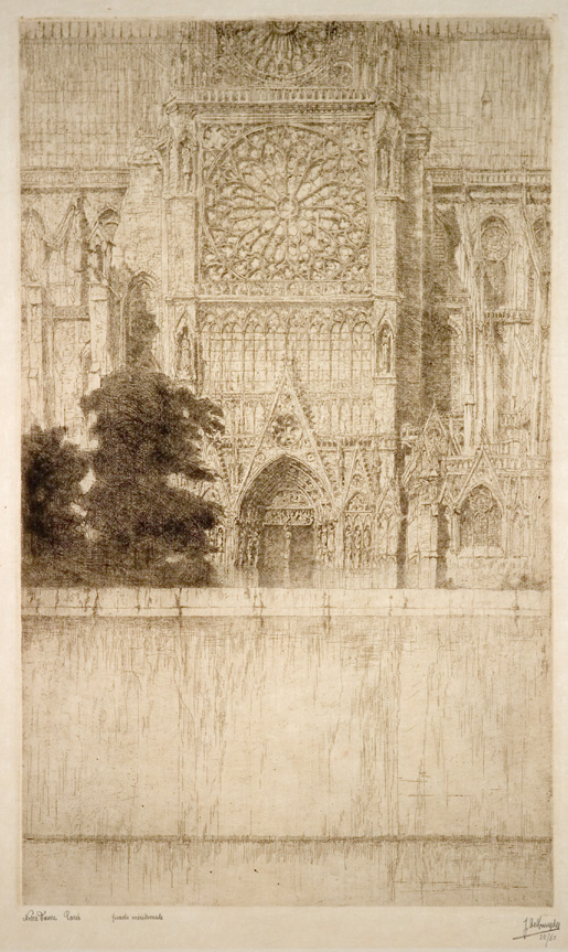 J.D.B. 199  NOTRE-DAME PARIS / LA FACADE MERIDIONALE, 1926
Op de D.S. heeft De Bruycker, God weet waarom, de volledige haag weg gepolijst
H 484-B 294
L.R.N.M.
