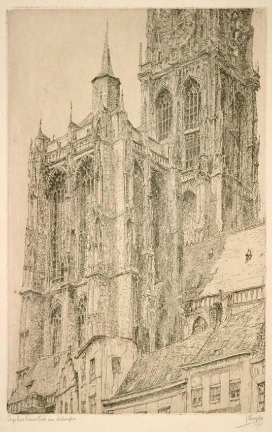 J.D.B. 221  CATHEDRALE D'ANVERS 1926
Versneden plaat van de J.D.B. 220
H 368-B 237
L.R.144
