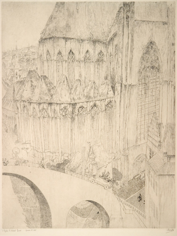J.D.B. 233  EGLISE ET PONT ST.MICHEL 1928
H 513-B 390
L.R.150
