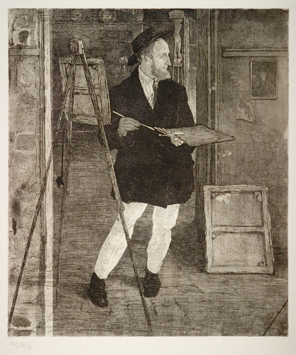 J.D.B. 394A   LEON DE SMET "1910
Op de rechterkant ziet u een barrage-streep
Deze ets werd ook afgedrukt door het M.S.K. te Gent op 30 exemplaren, en werd verkocht aan 7.000 BF het stuk in 1981.
De etsplaat toebehorend aan museum is door deze praktijken verdwenen uit de verzameling
De waarde van dit werk is 0,00 euro
H 465-B 400
L.R.N.M.
