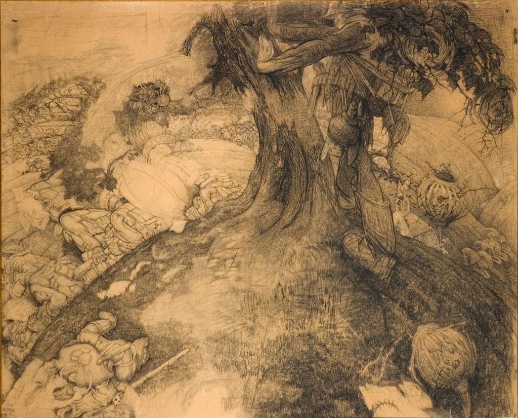 A0063  L'ARBRE POURRI
Zeer prestigieuze oorlogstekening (1418) welke JDB wou vernietigen in 1940 omdat deze politiek getint was
Men ziet op de achtergrond het Europees Parlement die er met de kas vlucht
