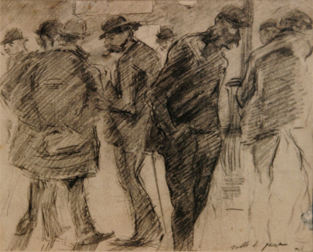 A.195  SALLE DE GARE, WACHTENDE LIEDEN
