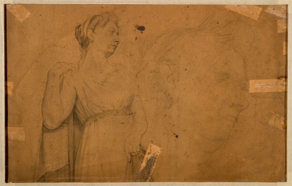 B0142    ACADEMISCHE TEKENING VAN JULES DE BRUYCKER.
