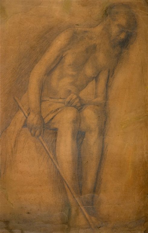 B0143    ACADEMISCHE TEKENING VAN JULES DE BRUYCKER.
