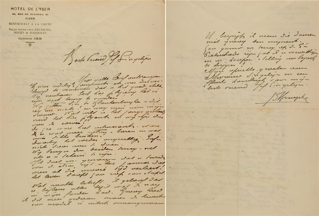 B.020 BRIEF AAN J. SINGELYN
Geschreven op een terras.

